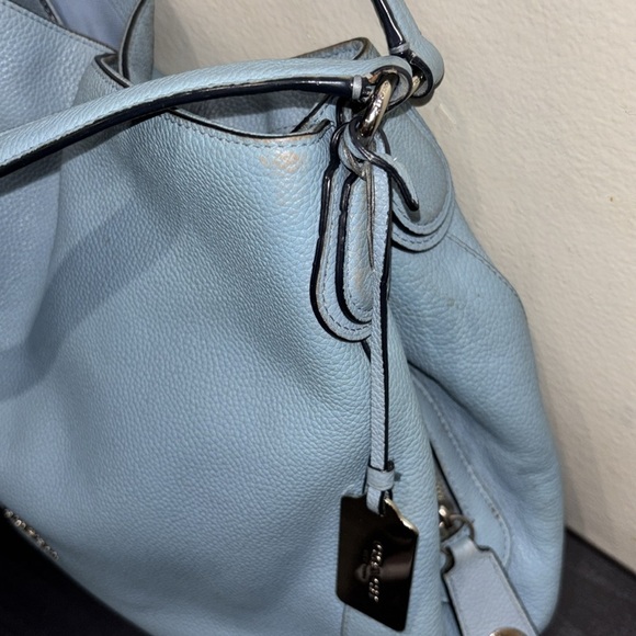 Coach Light Blue Leather Shoulder Bag - Picture 12 of 16